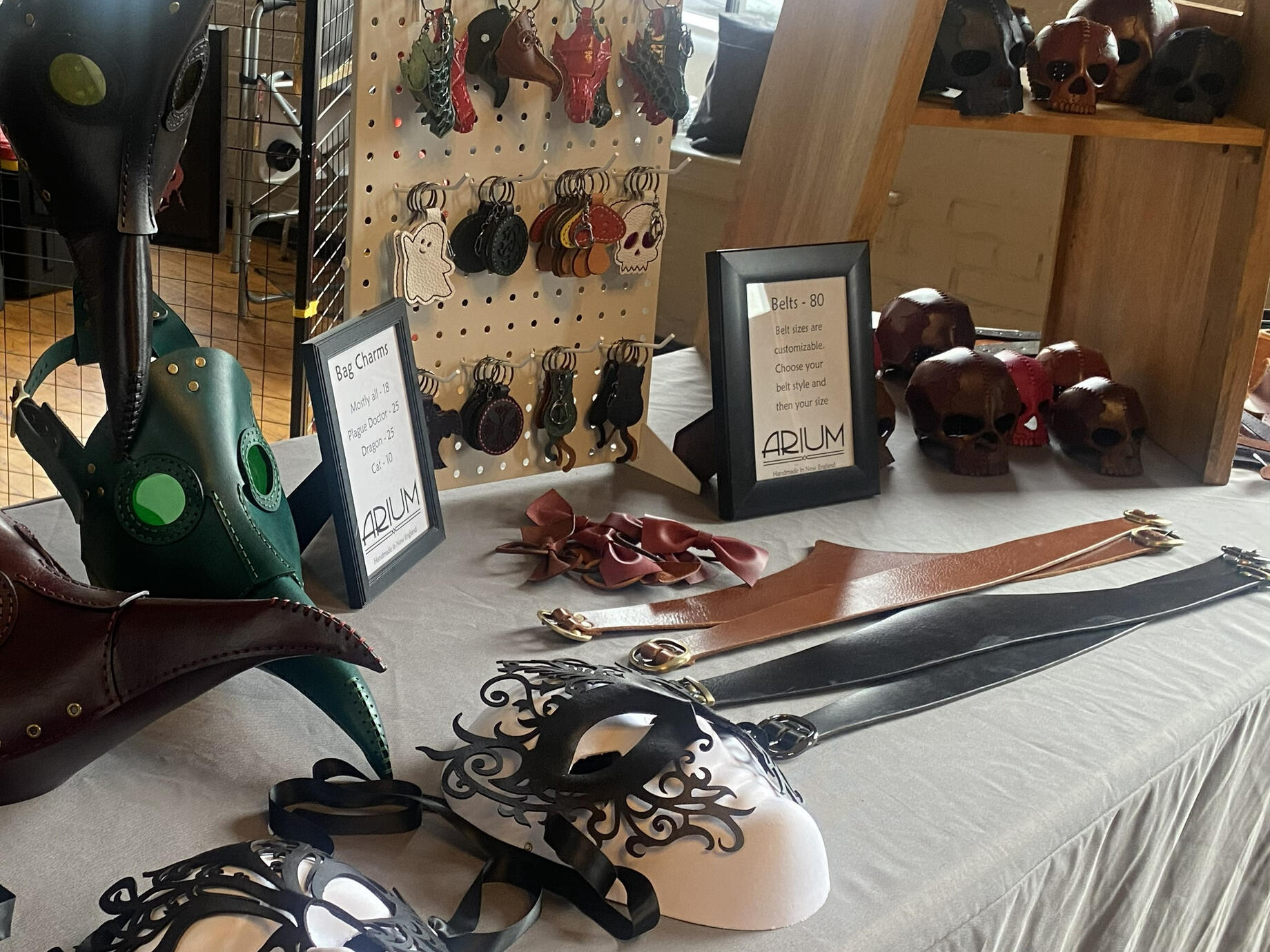 Part of the booth display for the 2025 Krampus Market in RI